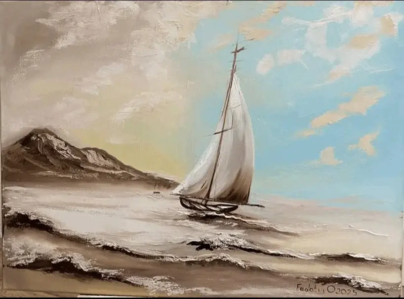 Sztorm — olej na płótnie